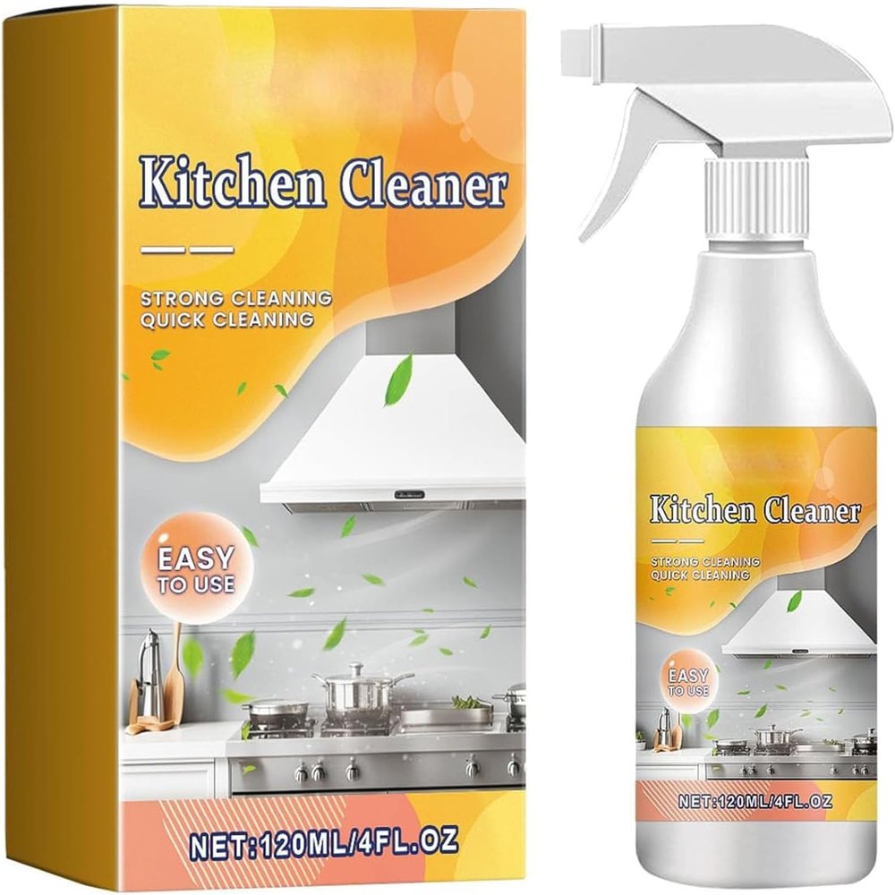 Effective Kitchen Degreaser Cleaner Spray, Heavy-Duty Oil Remover Spray for Kitchens Surfaces All Purpose Cleaning (1pcs)