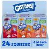 Get'ems from Gerber, Squeezies, Multipack Smoothie Pouches, Fruit and Veggie Pouches, Ice Pops, Freezie Fruit Pops, Snacks for Kids, 24-Pack view 1