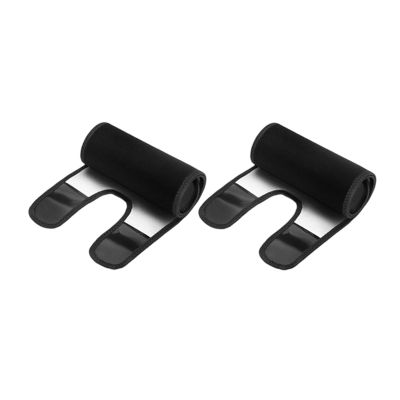 2 Pieces Thigh Brace Support Sauna Leg Sleeves Adjustable Sweat Trimmer Wraps Hook and Loop Fastener Comfortable Polyester Belt for Workout Support Su, Black