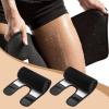 2 Pieces Thigh Brace Support Sauna Leg Sleeves Adjustable Sweat Trimmer Wraps Hook and Loop Fastener Comfortable Polyester Belt for Workout Support Su, Black view 4