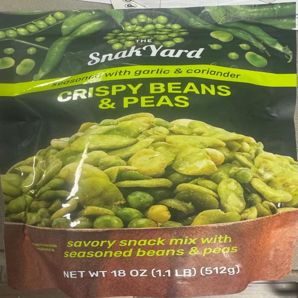 Crispy Beans & Peas, Savory Snack Mix Seasoned with Garlic & Coriander, 1.1 LB