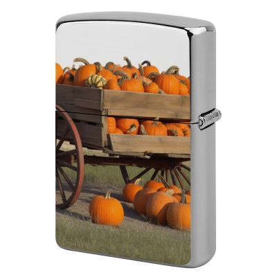 Custom Pumpkins Trolley Lighter Case Personalized Metal Lighter Cover Holder Reusable Shockproof Protective Lighters Without Insert Gift for Men Women Dad Husband