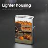 Custom Pumpkins Trolley Lighter Case Personalized Metal Lighter Cover Holder Reusable Shockproof Protective Lighters Without Insert Gift for Men Women Dad Husband view 4
