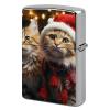 Custom Christmas Cat Lighter Case Personalized Metal Lighter Cover Holder Reusable Shockproof Protective Lighters Without Insert Gift for Men Women Dad Husband view 1