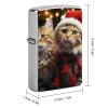 Custom Christmas Cat Lighter Case Personalized Metal Lighter Cover Holder Reusable Shockproof Protective Lighters Without Insert Gift for Men Women Dad Husband view 2