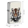 Custom Black and White Tiger Lighter Case Personalized Metal Lighter Cover Holder Reusable Shockproof Protective Lighters Without Insert Gift for Men Women Dad Husband view 2