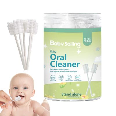30PCS Newborns Mouth Cleaner, Tongue Gauze Cleaner Toothbrush, Safe Soft Newborns Gauze Toothbrush, Comfortable Orals Cleaning Supplies, for Home, Travel and Hotel