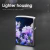 Custom Campanula Butterflies Lighter Case Personalized Metal Lighter Cover Holder Reusable Shockproof Protective Lighters Without Insert Gift for Men Women Dad Husband view 4