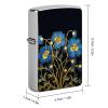 Custom Blue Floral Design Lighter Case Personalized Metal Lighter Cover Holder Reusable Shockproof Protective Lighters Without Insert Gift for Men Women Dad Husband view 2