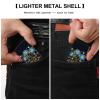 Custom Blue Floral Design Lighter Case Personalized Metal Lighter Cover Holder Reusable Shockproof Protective Lighters Without Insert Gift for Men Women Dad Husband view 3