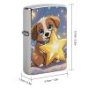 Custom Happy Little Dog Lighter Case Personalized Metal Lighter Cover Holder Reusable Shockproof Protective Lighters Without Insert Gift for Men Women Dad Husband view 2