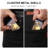 Custom Happy Little Dog Lighter Case Personalized Metal Lighter Cover Holder Reusable Shockproof Protective Lighters Without Insert Gift for Men Women Dad Husband view 3