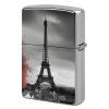 Custom Grey Paris Eiffel Tower Lighter Case Personalized Metal Lighter Cover Holder Reusable Shockproof Protective Lighters Without Insert Gift for Men Women Dad Husband view 1