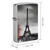 Custom Grey Paris Eiffel Tower Lighter Case Personalized Metal Lighter Cover Holder Reusable Shockproof Protective Lighters Without Insert Gift for Men Women Dad Husband view 2