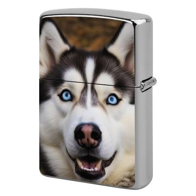 Custom Stupid Husky Dog Lighter Case Personalized Metal Lighter Cover Holder Reusable Shockproof Protective Lighters Without Insert Gift for Men Women Dad Husband
