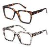 LensCloud Reading Glasses for Women Men Square Tortoise, Blue Light Computer Readers with Spring Hinges, Stylish Readers(Tortoise.Grey Tortoise 1.75) view 1