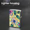 Custom with Green Circle Lighter Case Personalized Metal Lighter Cover Holder Reusable Shockproof Protective Lighters Without Insert Gift for Men Women Dad Husband view 4