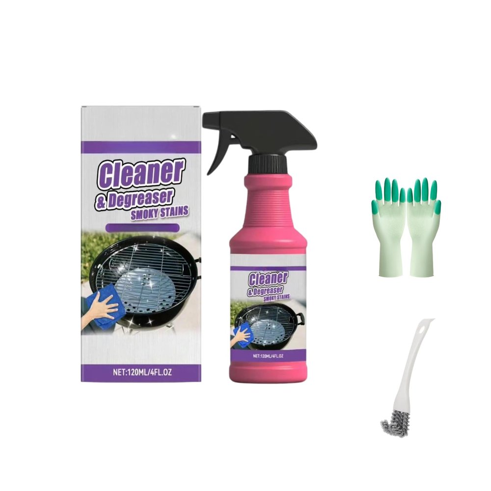 Cleaner & Degreaser Smoky Stains Grill Spray, 4 fl oz, Removes Burnt-On Grease for BBQ Grill, Stove Top, Drip Pans (1pcs)