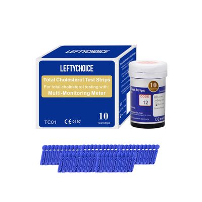LEFTYCHOICE 10 PCS Total Cholesterol Test Strips for LCLBM-01 2 in 1 Total Cholesterol and Hemoglobin Testing Meter (Device NOT Included)