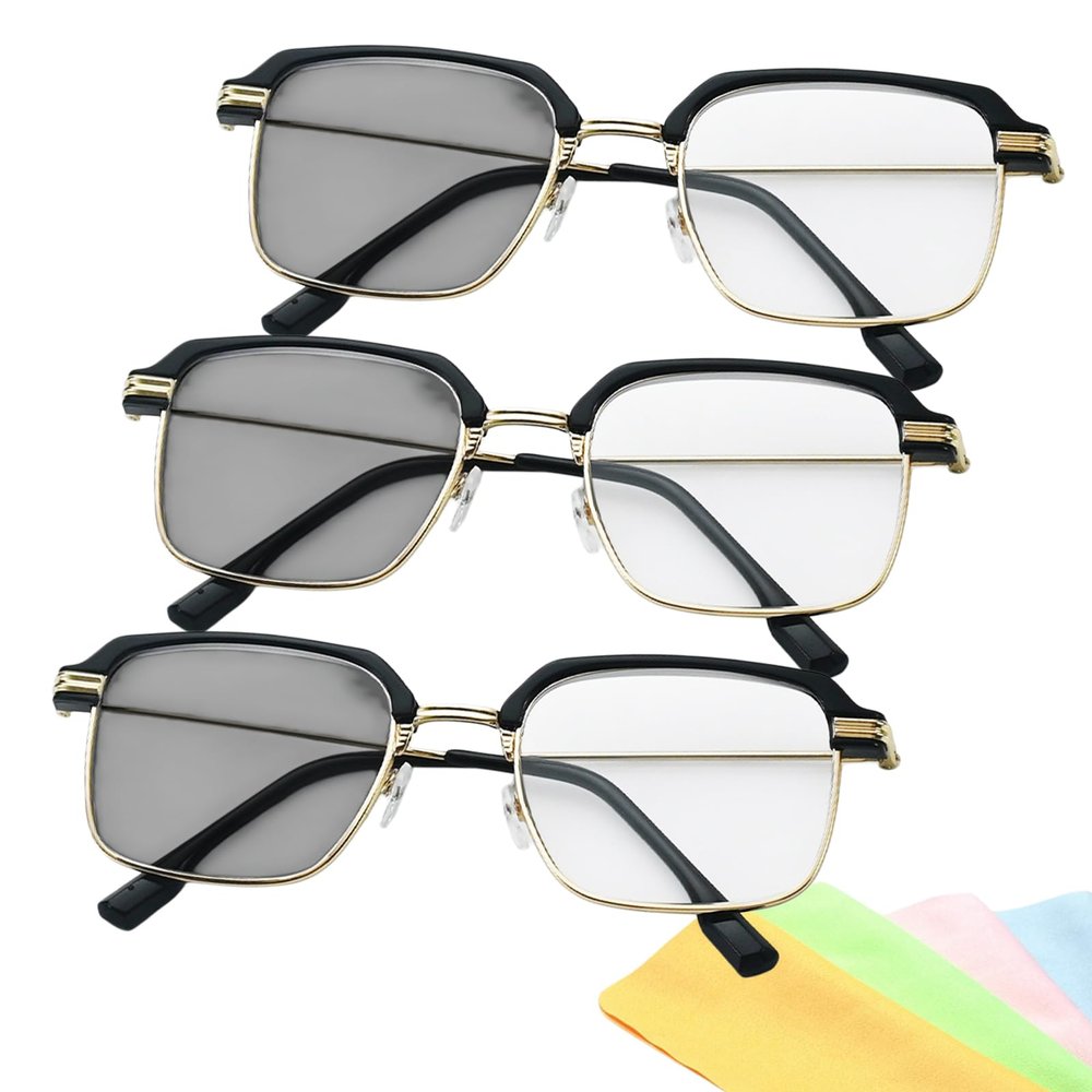 2026 New Automatic Color Changing Reading Glasses For WomenMen,Smart Autofocus Glasses For Near And Far (3pcs gold, Smart zoom)
