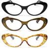 2SeeLife 3-Pack Oversized Cat Eye Reading Glasses for Women Medium-Large Fit, Sturdy Frame, Spring Hinges, Premium Cateye Readers, Black, Green Olive, Honey Yellow, +1.50 view 1