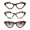 2SeeLife 3-Pack Premium Cat Eye TR-90 Reading Glasses for Women NarrowMedium Fit, Sturdy Frame, Spring Hinges, Stylish Readers, Brown Tortoise, Clear Tortoise, Sun Readers - Brown Tortoise, +1.00 view 1