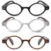 2SeeLife 3-Pack Small Round TR-90 Reading Glasses for Men & Women - Narrow-Medium Fit, Sturdy Frame, Spring Hinges, Retro Readers, Black, Clear, Brown Tortoise, +1.25 view 1