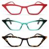 2SeeLife 3-Pack Premium Cat Eye Reading Glasses for Women Narrow-Medium Fit, Sturdy Frame, Spring Hinges, Stylish Funky Readers, Red, Turquoise, Brown Tortoise, +2.75 view 1