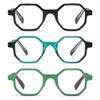 2SeeLife 3-Pack Oversized Hexagon TR-90 Reading Glasses for Men & Women MediumWide Fit, Durable, Spring Hinges, Premium Readers, Black, Emerald, Green, +2.25 view 1