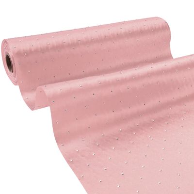 BVIEAKD Pink Rhinestone Satin Continuous Ribbon 12 Inch x 25 Yards Sparkling Crystal Studded Heat Transfer Ribbon for Gift Wrapping Wedding Invitations Hair Bows