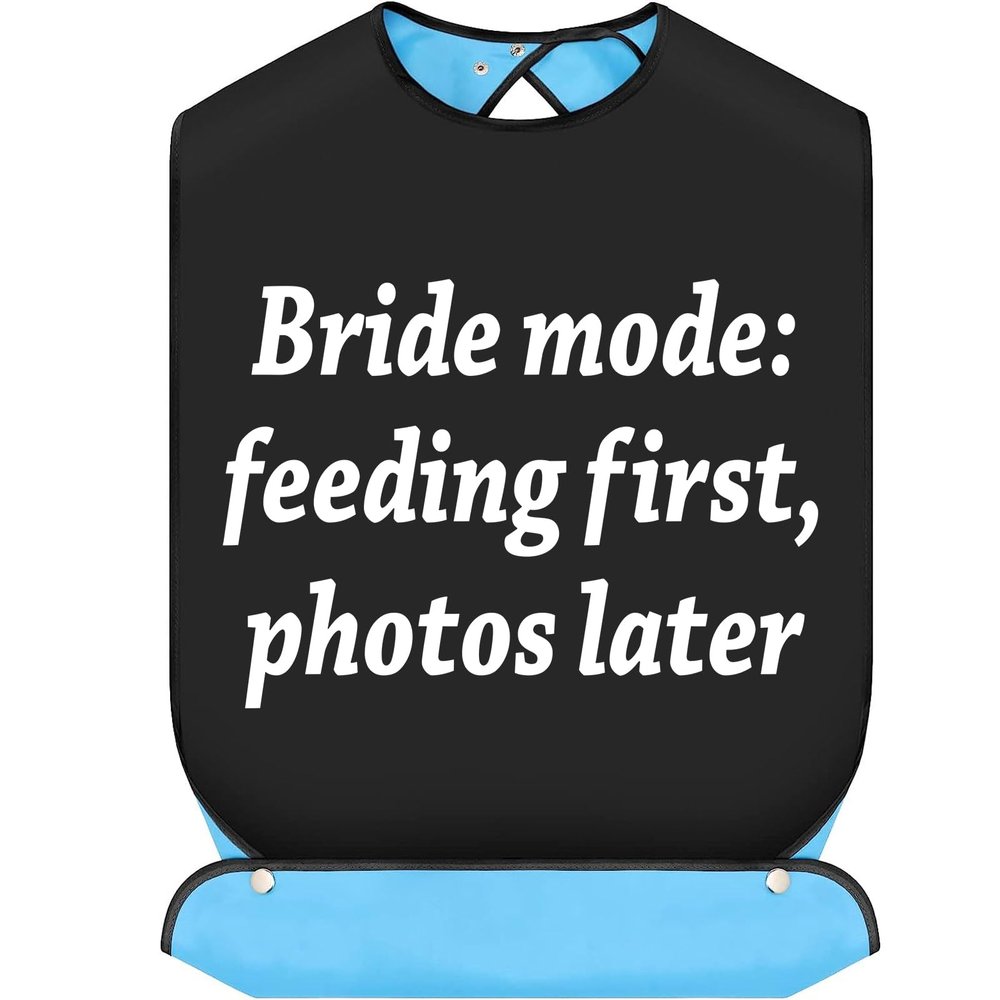 JNIAP Bride And Groom Bib Bride And Groom Bib For Wedding Day Bride And Groom Party Bibs Bride And Groom Clothing Protectors (Bride mode bib)