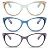 2SeeLife Narrow Cat Eye Reading Glasses Multipack for Women SmallMedium Fit, Sturdy Frame, Spring Hinges, Stylish Cateye Readers, Pastel Blue, Pacific Blue, Purple, +1.50 view 1