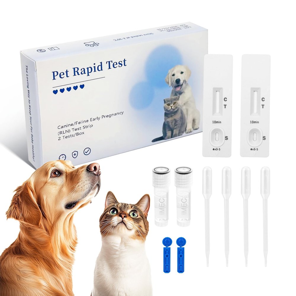 Dog & Cat Blood Pregnancy Test Kit 99% Accurate Relaxin Detection for Early Home Use Results in 5-10 Minutes with Painless Sampling Professional-Grade Kit for Breeders & Pet Owners