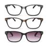 2SeeLife 3-Pack Wood Tone TR-90 Reading Glasses for Men Medium-Wide Fit, Durable & Sturdy Frame, Spring Hinges, Premium Readers, Gray, Brown, Sun Readers - Gray, +1.00 view 1