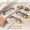 2SeeLife 3-Pack Small Round Reading Glasses for Men & Women Narrow-Medium Fit, Sturdy Frame, Spring Hinges, Premium Retro Readers, Aqua Blue, Clear Tortoise, Frosted Dark Green, +1.25 view 4