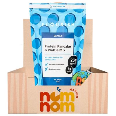 Flourish Protein Pancake Mix 16 oz Protein Pancake & Waffle Mix Protein Waffles and Protein Pancake Mix for Breakfast Keto Pancake Option with Refrigerator Magnet