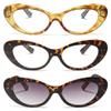 2SeeLife 3-Pack Oversized Cat Eye Reading Glasses for Women Medium-Large Fit, Sturdy Frame, Spring Hinges, Premium Cateye Readers, Honey Yellow, Brown Tortoise, Sun Readers - Tortoise, +2.00 view 1