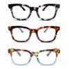 2SeeLife 3-Pack Wide Reading Glasses for Women Medium-Large Fit, Thick & Sturdy Frame, Spring Hinges, Premium Designer Readers, Grey Leopard, Tortoise Blue, Rainbow Tortoise, +2.00 view 1