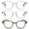 2SeeLife 3-Pack Small Round Reading Glasses for Men & Women Narrow-Medium Fit, Sturdy Frame, Spring Hinges, Premium Retro Readers, Aqua Blue, Clear Tortoise, Frosted Dark Green, +2.25 view 1