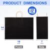 Maitys 12 Pcs 18x14x7 Inch Large Paper Gift Bags with Handle Bulk Paper Bags for Business, Merchandise, Gifts, Shopping, Retail Stores, Birthday Party for Multiple Uses(Black) view 2