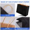 Maitys 12 Pcs 18x14x7 Inch Large Paper Gift Bags with Handle Bulk Paper Bags for Business, Merchandise, Gifts, Shopping, Retail Stores, Birthday Party for Multiple Uses(Black) view 4