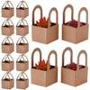 PH PandaHall 60 Sets Succulent Wrap Bags with Handles 2.7x2.7 inch 2 Colors Thank You Stickers Box Square Plants Holder Foldable Kraft Paper Pots Gift Box for Wedding Guest Gifts Party Favors, Brown view 1