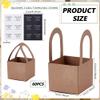 PH PandaHall 60 Sets Succulent Wrap Bags with Handles 2.7x2.7 inch 2 Colors Thank You Stickers Box Square Plants Holder Foldable Kraft Paper Pots Gift Box for Wedding Guest Gifts Party Favors, Brown view 2