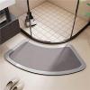 Curved Bathroom Mat Arc Bathroom Floor Mat, Toilet Fan-Shaped Diatom Mud Absorb Water Foot, Household Shower Room Door(04,40x80cm-A) view 4