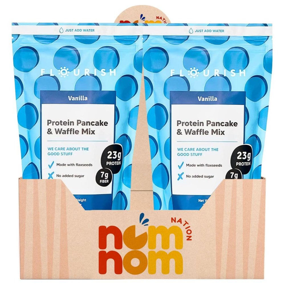 Flourish Protein Pancake Mix 16 oz Pack of 2 Protein Pancake & Waffle Mix Protein Waffles and Protein Pancake Mix for Breakfast Keto Pancake Option with a Random Item 3 Items