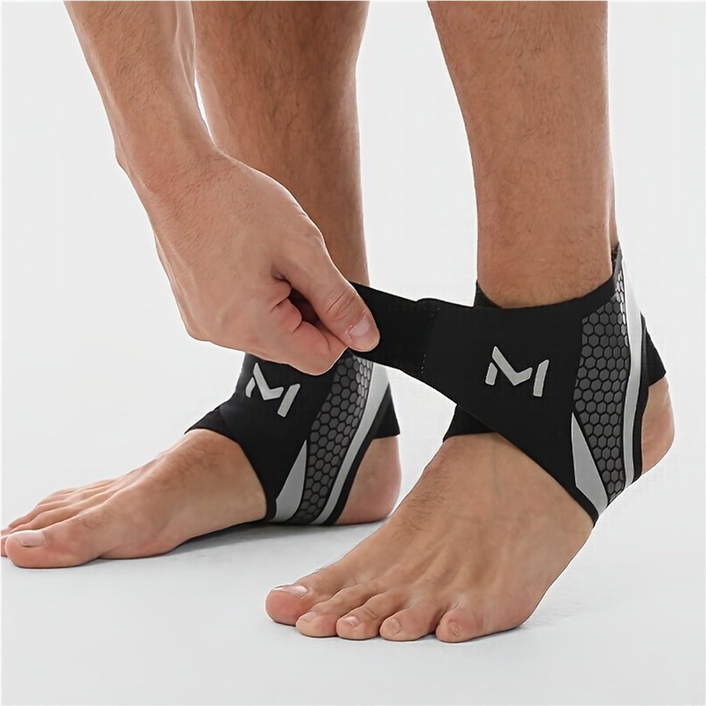 2PCS Ankle Brace for Women & Men, Unisex Compression Sleeve Ankle Support Lace up Ankle Stabilizer for Ankle, Plantar Fasciitis Sports, Achilles Tendonitis Pain Relief