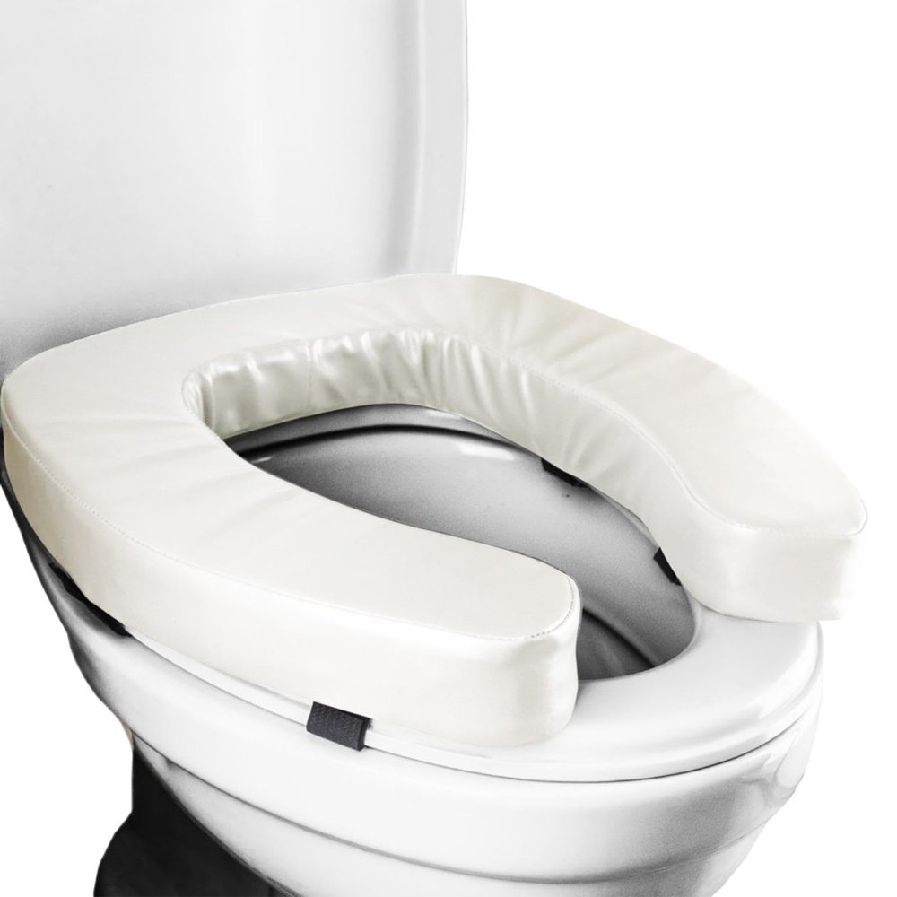 Padded Toilet Seat Riser for Seniors Safety Assistance Raised Toilet Seat Cushion for Comfort Elevation Bathroom Aid
