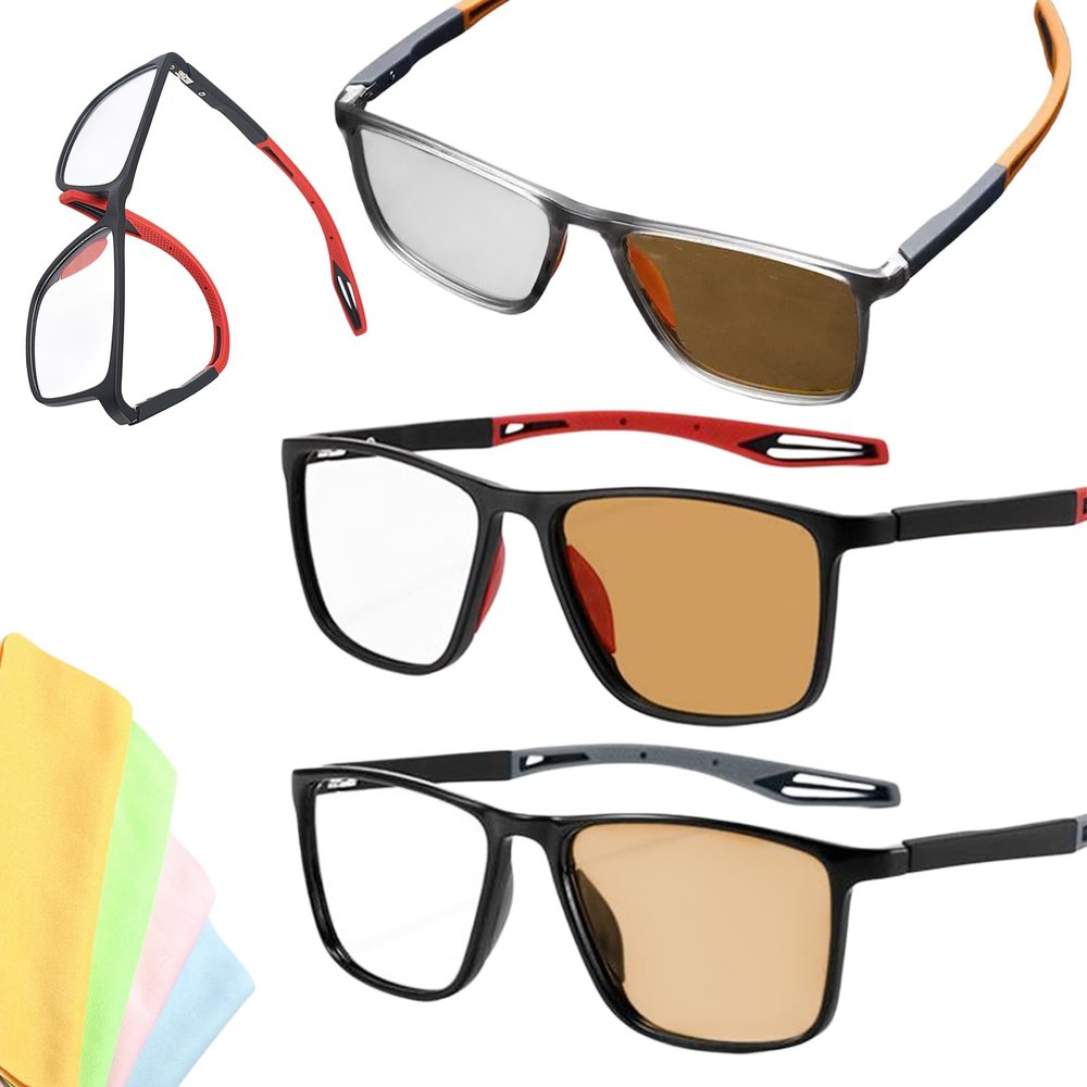 2026 Upgraded Multifocal Reading Glasses Smart Adaptive Technology,Progressive Smart Autofocus Glasses For WomenMen (3pcs B, 2.5)