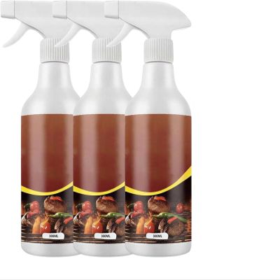 Rivoneed Grill Cleaner, Fast-Acting Heavy-Duty Grill Degreaser Spray, Heavy-Duty Grill & Grate Degreaser Spray, Pellet and Electric Smokers, Stoves and Indoor (3Pcs)