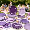 CENLBJ 128Pcs Purple Paper Plates and Napkins 32 Guests,Gradient Scalloped Disposable Tableware Party Supplies for Birthday Wedding Bridal Baby Shower Decorations view 4